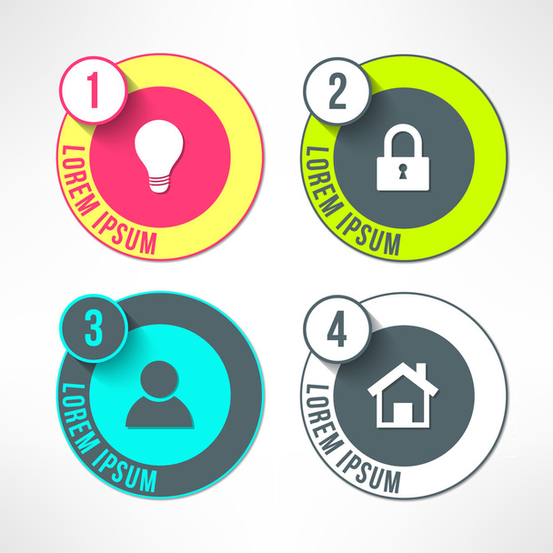 Vector bright infographic circles set - Vector, Image