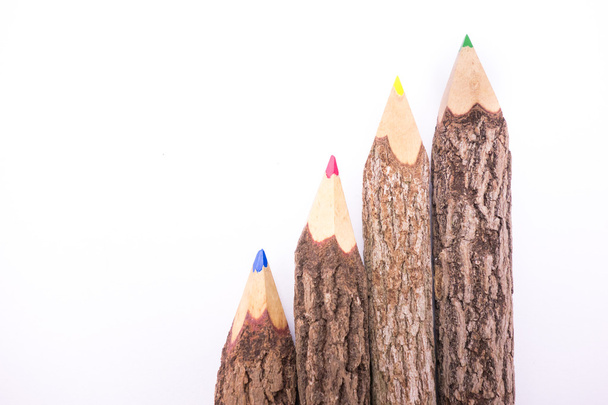 renkli kalemler ahşap izole - Fotoğraf, Görsel