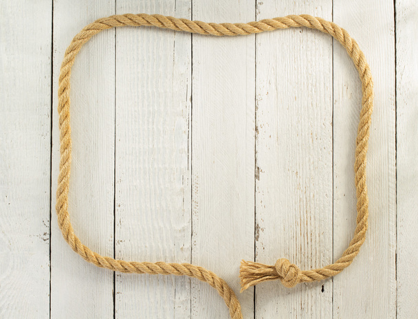 ship rope on wood - Foto, imagen