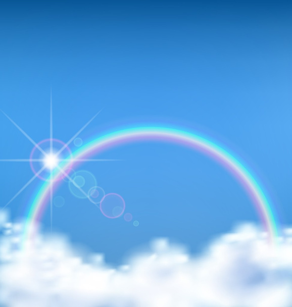 Прекрасный вид на облако с радугой - Вектор,изображение