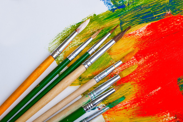 Paints and brushes - Фото, зображення
