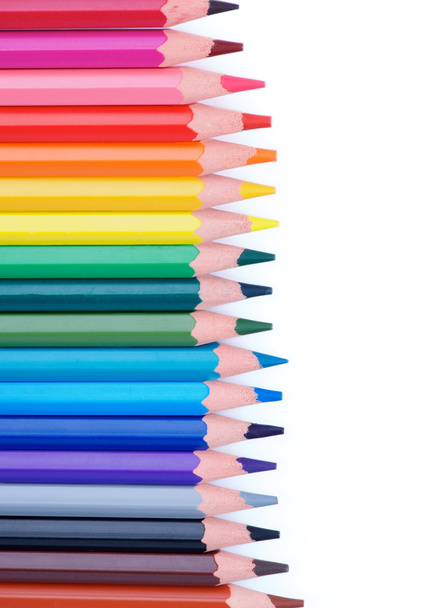 kleurrijke potloden frame - Foto, afbeelding