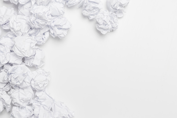 crumpled paper on white table - Zdjęcie, obraz
