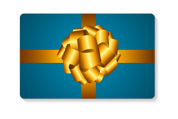 Gift Card with Gold Bow - Vector, Image