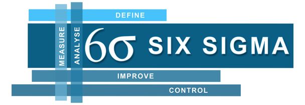 Six Sigma blaue Streifen horizontal - Foto, Bild