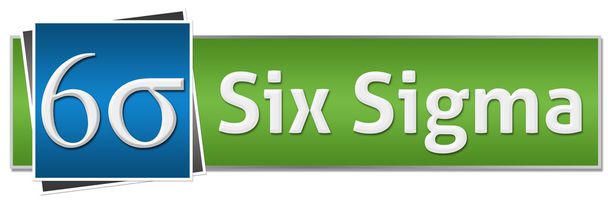 シックス ・ シグマ緑青いボタンのスタイル - 写真・画像