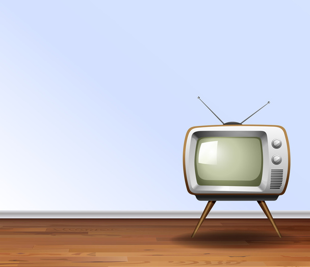 Old television in the room - Vector, Image