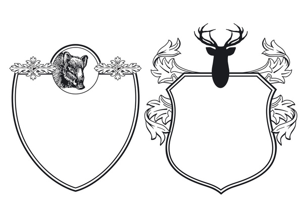 Herb jelenie i dziki dzik - Wektor, obraz