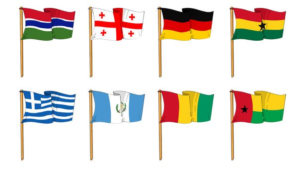 Hand-drawn Flags of the World - letter G - Photo, Image