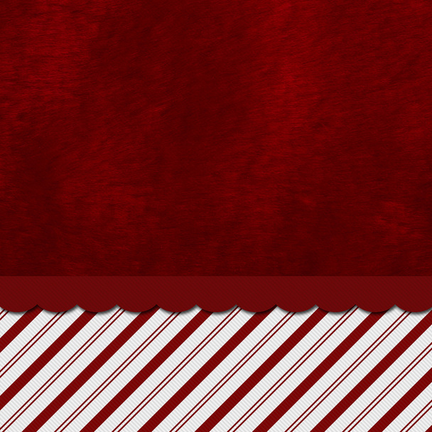 Red and White Striped Candy Cane Striped Background with Red Plu - Photo, Image