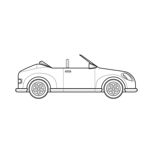 outline cabriolet roadster car body style illustration ico - Вектор, зображення