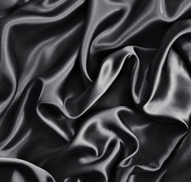 Smooth elegant dark grey silk or satin as background  - Photo, Image