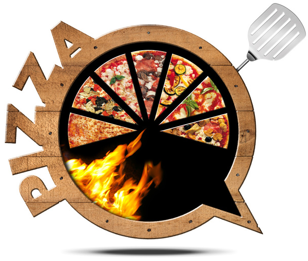 Пицца - Wooden Speech Bubble
 - Фото, изображение