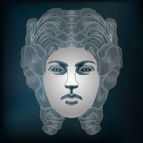Silver woman portrait, zodiac Virgo sign - Vector, Image