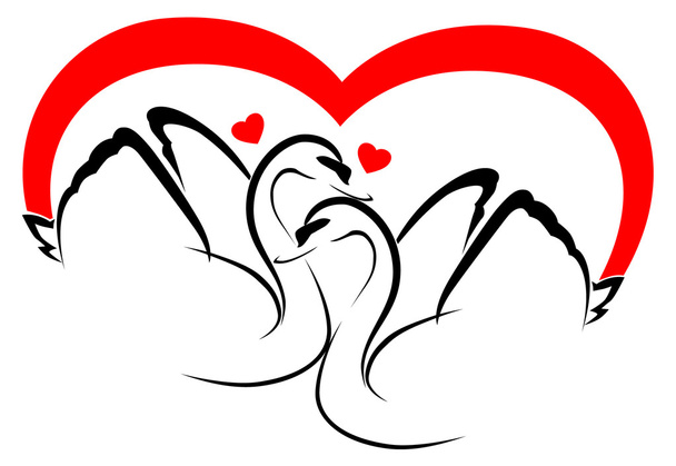 2 labutě v lásce - Vektor, obrázek