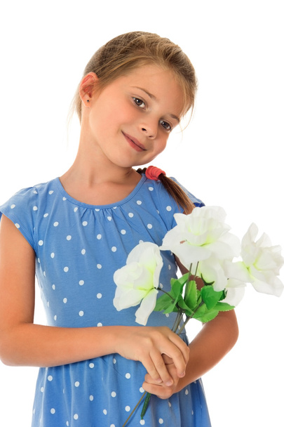 Girl with flowers - Фото, зображення