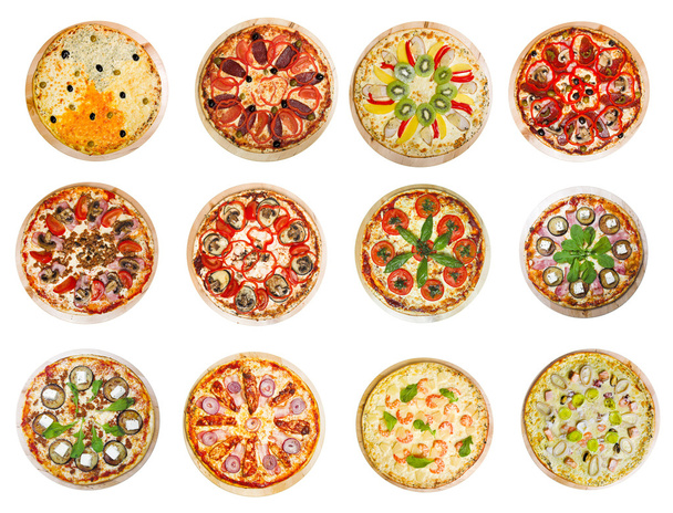 Douze pizzas différentes
 - Photo, image