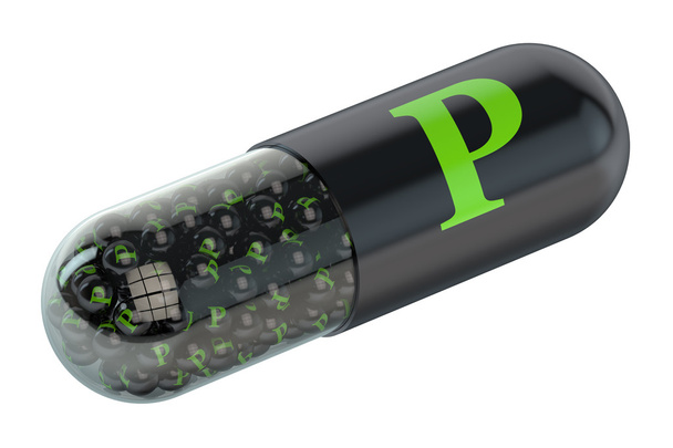 Pills with phosphorus P element Dietary supplements - Foto, Imagen