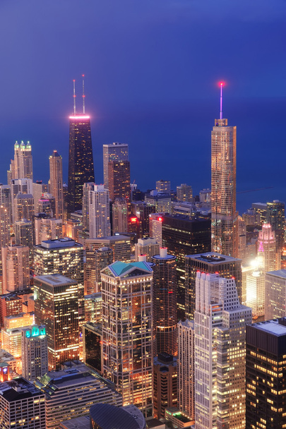 Chicago aerial view at dusk - Photo, Image