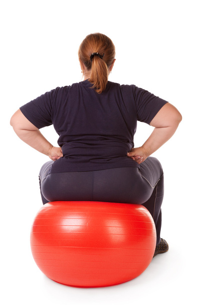 Fat woman fitness - Zdjęcie, obraz
