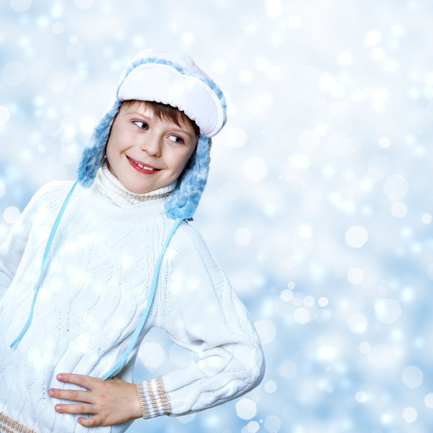 Portrait of little kid in winter wear - Fotografie, Obrázek