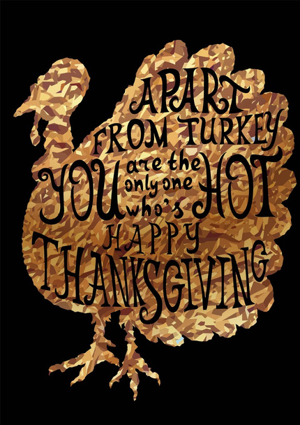 Carte feuille d'or Turquie pour Thanksgiving avec devis
. - Vecteur, image