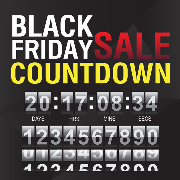 Black Friday countdown timer template - Vector, Image