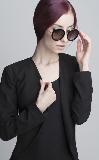 beautiful stylish woman in sunglasses - Фото, изображение