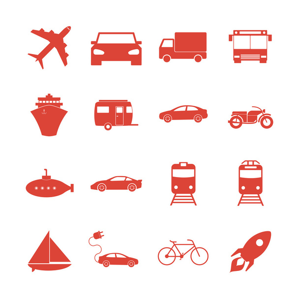Iconos de transporte. Estilo de diseño plano
 - Vector, imagen