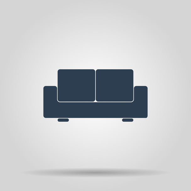 Sofa pictogrammen. Moderne ontwerp platte stijlicoon. - Vector, afbeelding