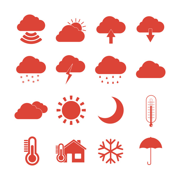 Набор иконок погоды
 - Вектор,изображение