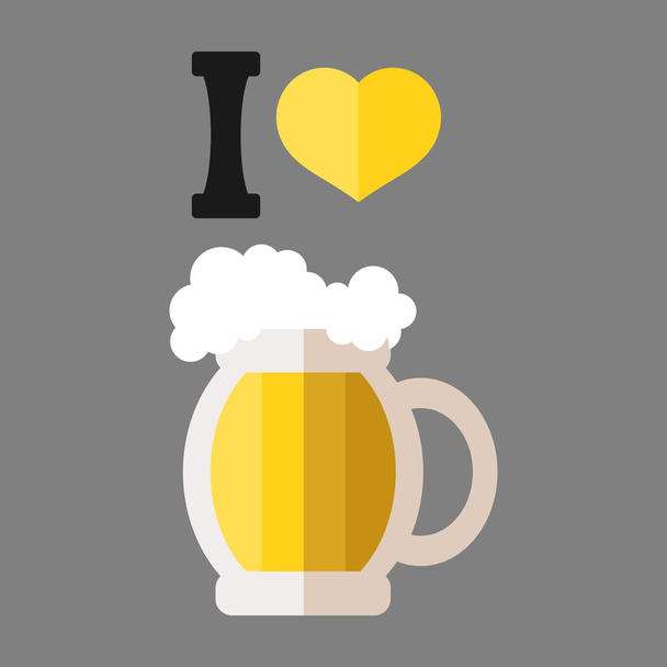 i love beer sign - Vector, Image