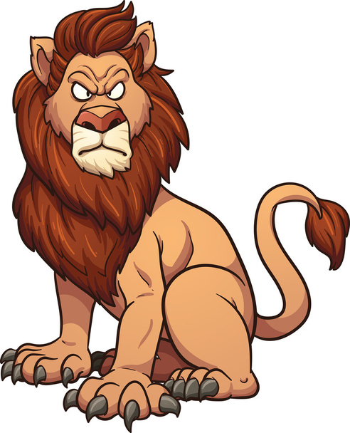 Angry cartoon lion - Vector, Image