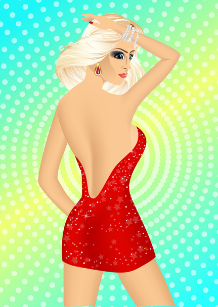 dancing girl in the night club - Vector, Image