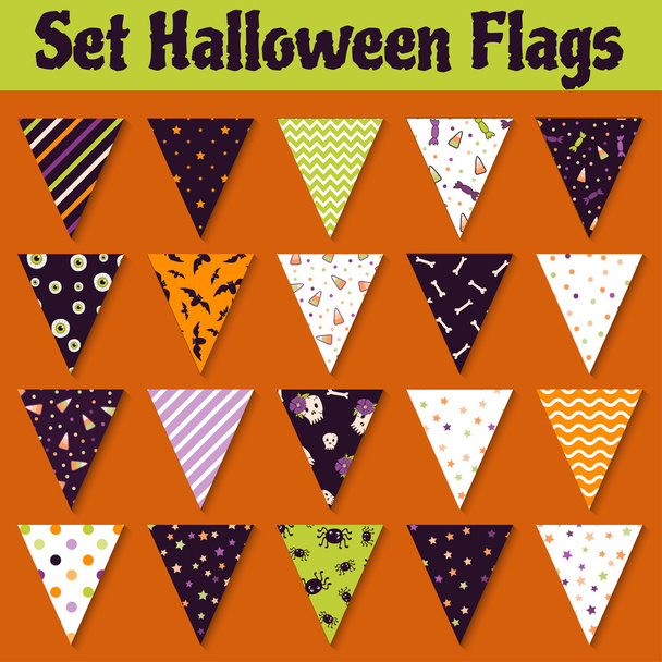Set of flags and ribbons - Vector, Image