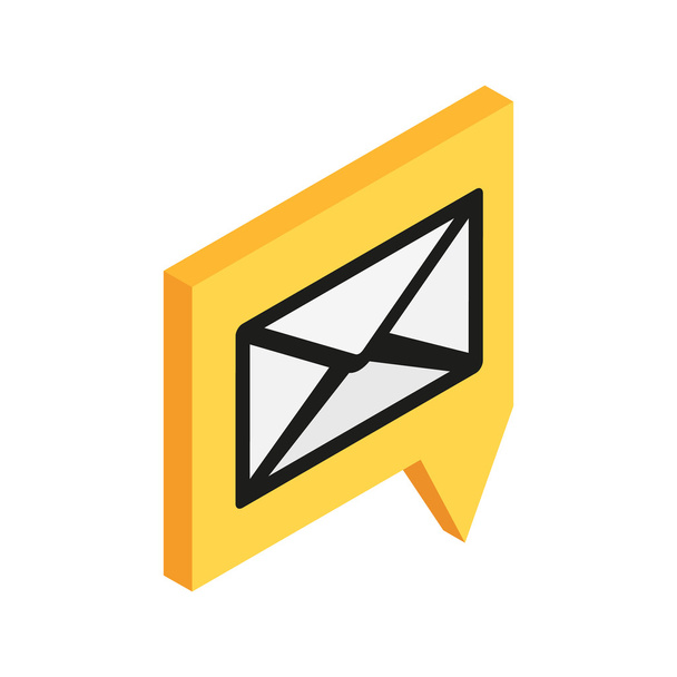 New sms isometric icon - Вектор,изображение