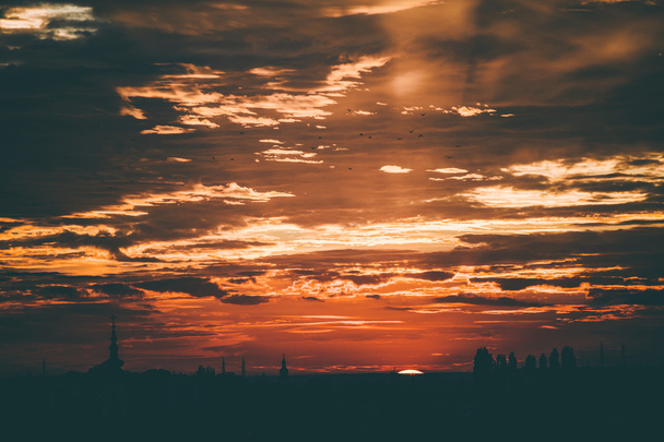 Sunset over city - Photo, Image