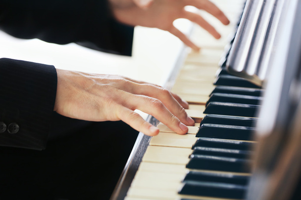 male hands piano playing - Fotó, kép