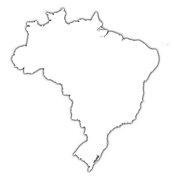 Brasilien Umrisskarte mit Schatten - Foto, Bild