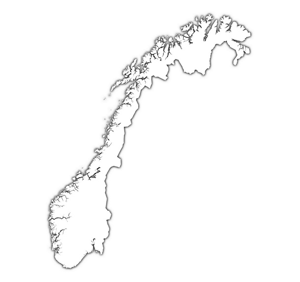 Norvegia mappa di contorno con ombra
 - Foto, immagini