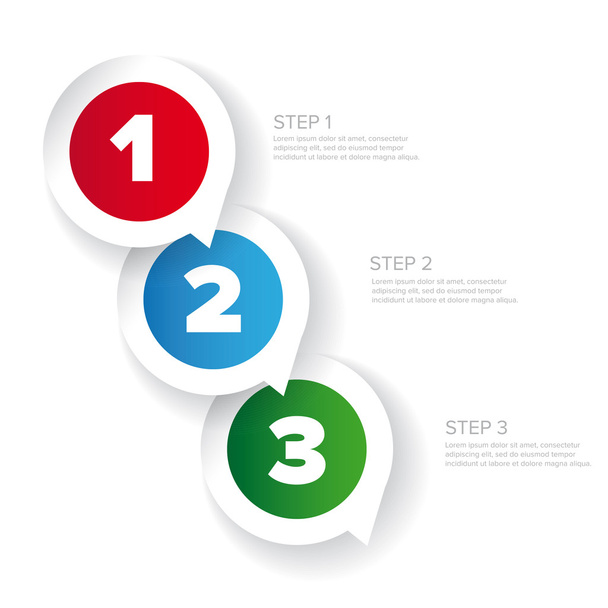 One two three - progress steps vector - Vector, Image