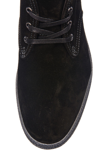 Punta de zapatos masculinos aislados en blanco - Foto, Imagen