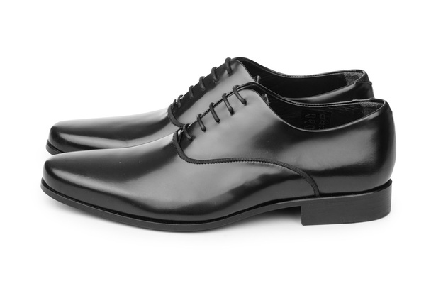 Male black shoes isolated on white - Photo, Image