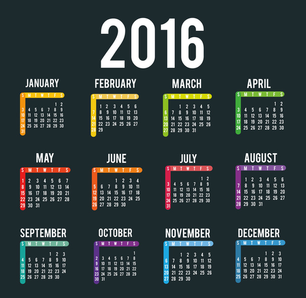 Kalender für das neue Jahr  - Vektor, Bild
