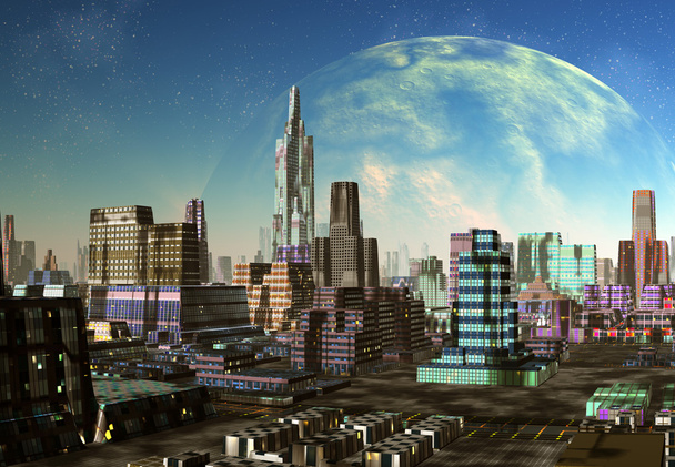 Città moderna su un pianeta alieno
 - Foto, immagini