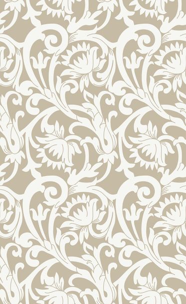 Seamless floral background with swirls and flowers  - Vecteur, image