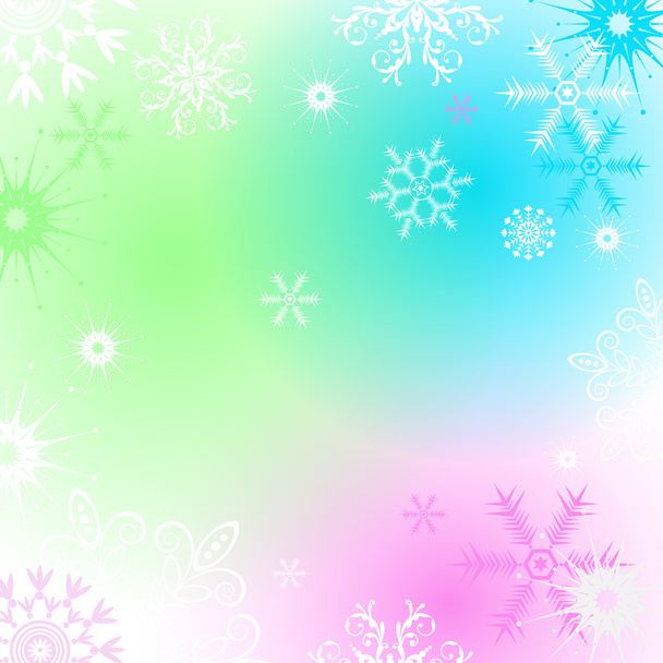 Cadre de Noël coloré avec flocons de neige
 - Vecteur, image
