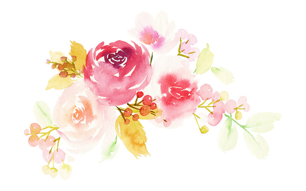 Greeting card with flowers. Pastel colors. Handmade. - Fotografie, Obrázek