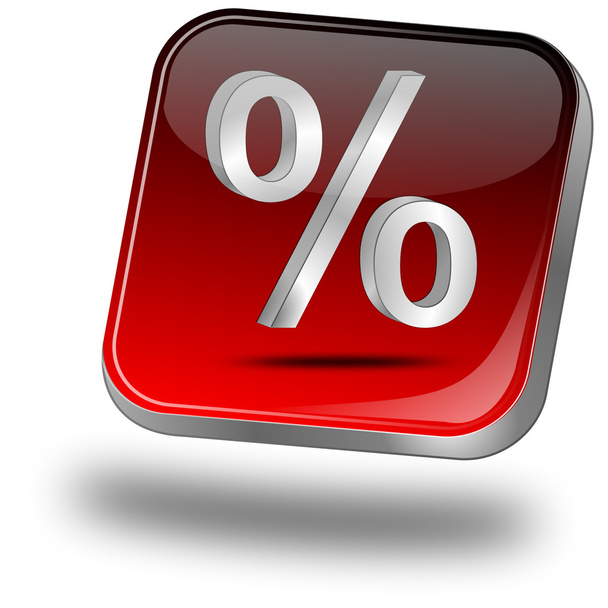Botão de desconto com símbolo percentual
 - Foto, Imagem