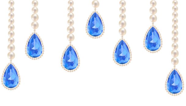jewelry with sapphire pendants - Vektori, kuva
